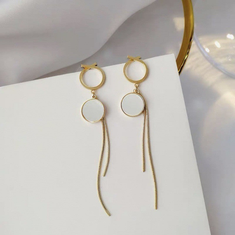 Women's Sier Needle Korean Style French Temperamental Pearl Earrings