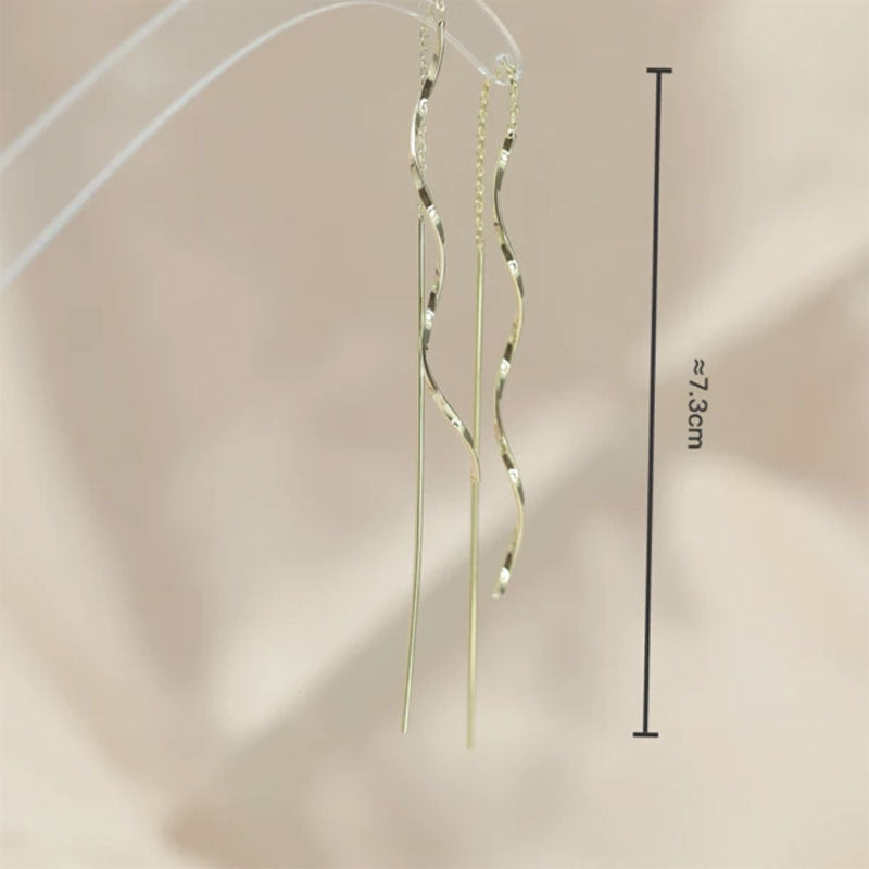 Women's Long Water Drop Tassel Fashionable Simple Snowflake Rings