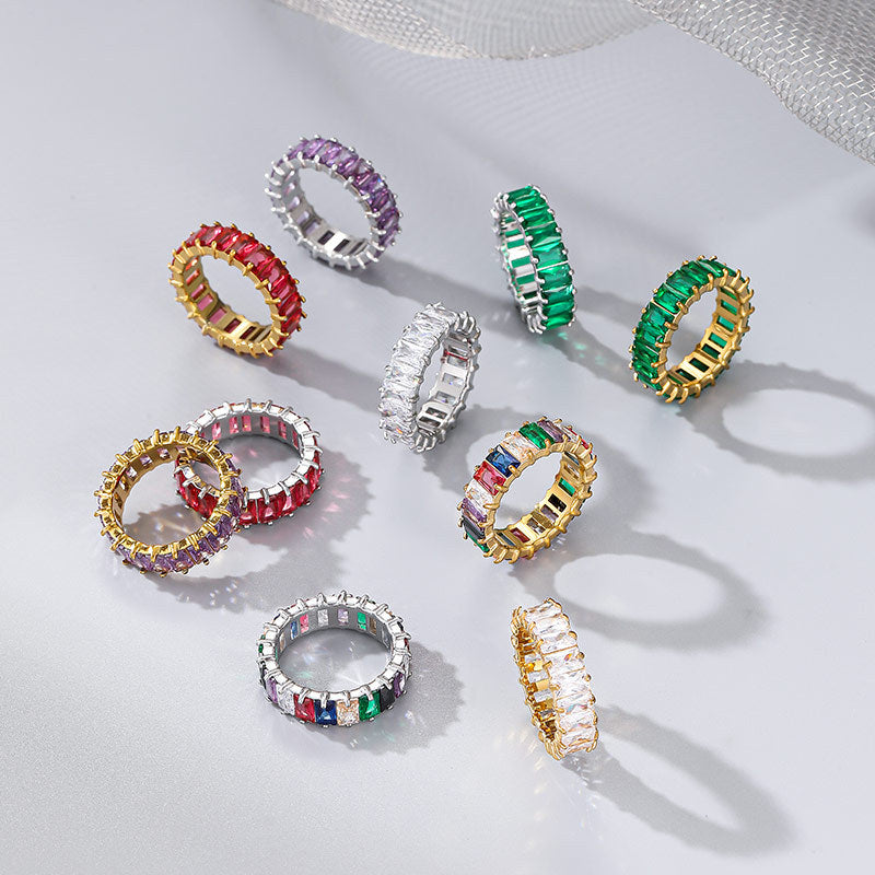 Light Luxury Minority Color Personality Fashion Geometry Rings
