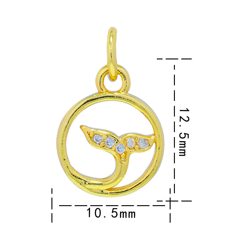 Copper Micro Inlay Real Gold Plating Accessories Pendants
