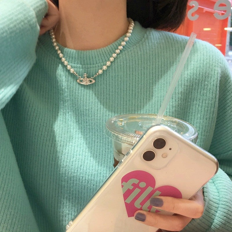 Women's Pearl High-grade Temperament Wild Sweater Chain Necklaces