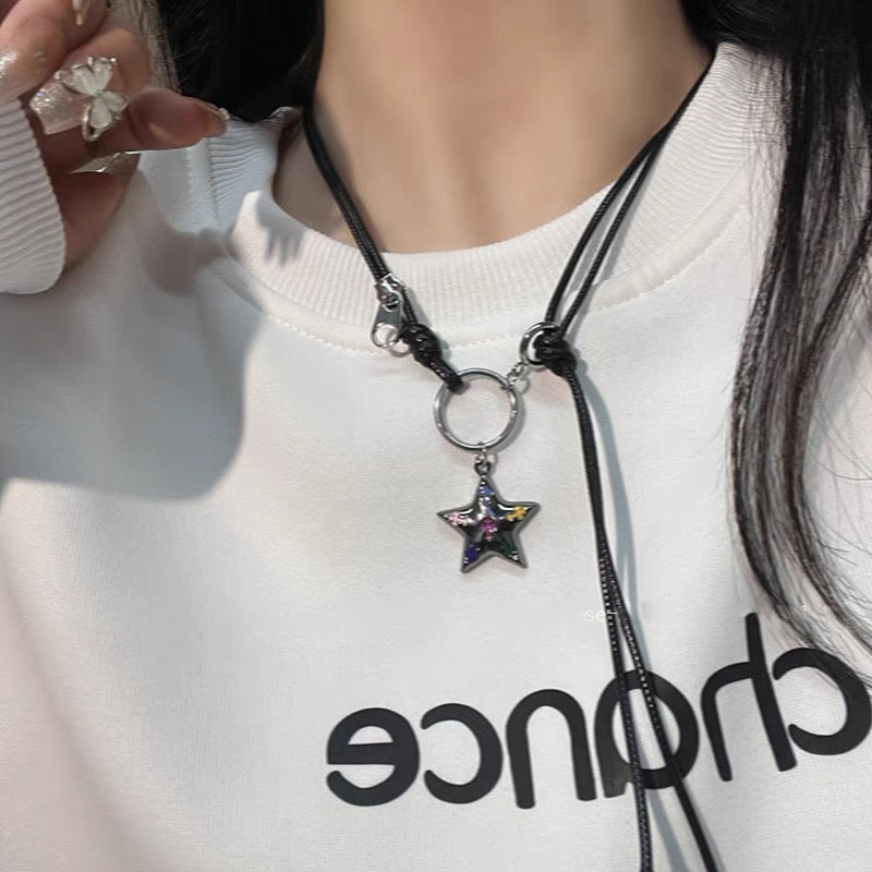 Onyx Stars Street Boys Design High-grade Clavicle Necklaces