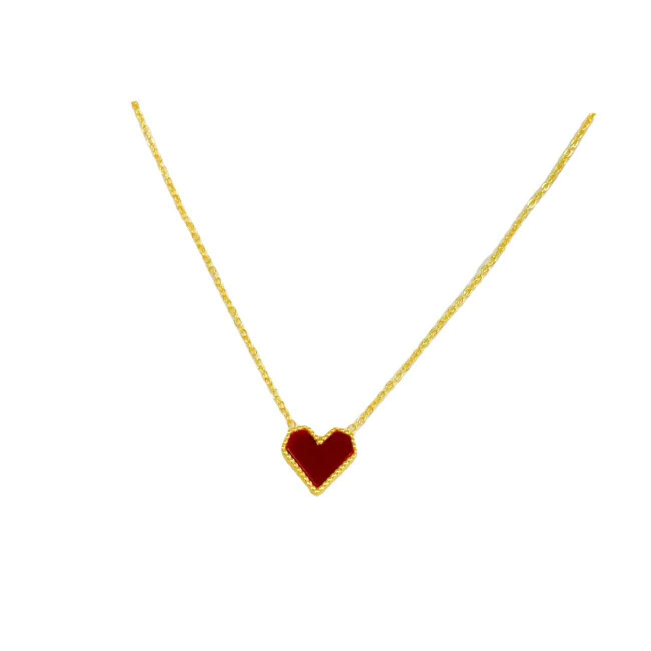 Women's Fashion Simple Rose Gold Little Red Necklaces