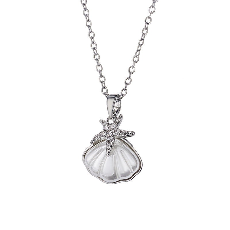 Steel Female Niche High-grade Full Diamond Necklaces