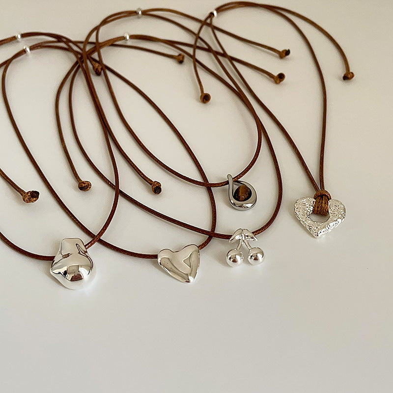Leather String Female Niche High Sense Simple Temperamental Necklaces