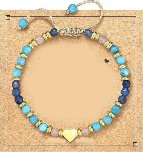 Women's Beaded Stainless Steel Cross Shelf Lobster Bracelet