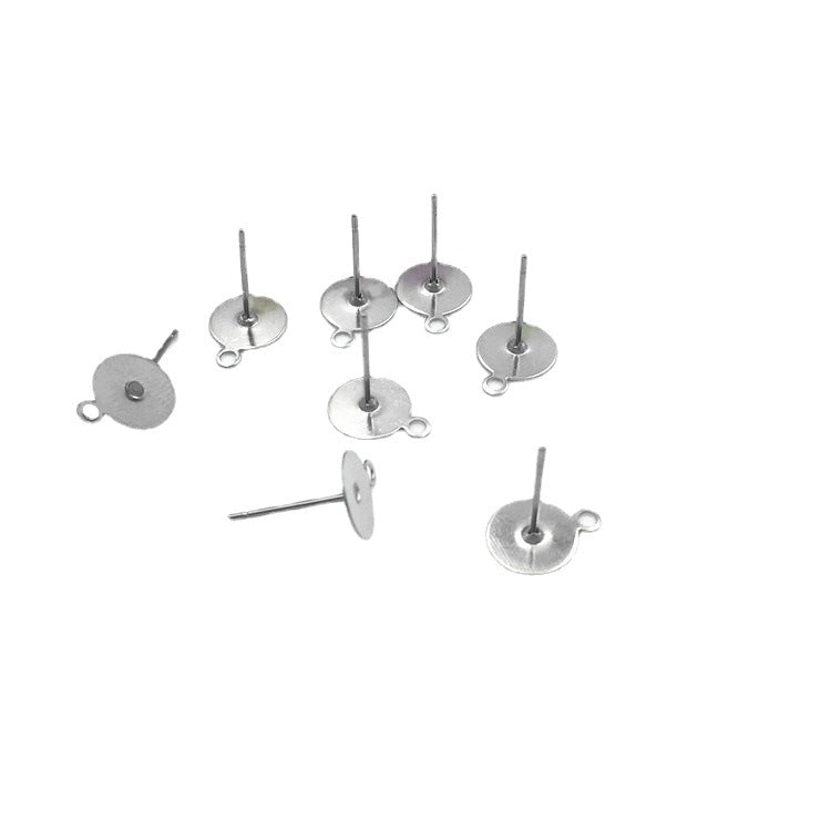Stainless Steel Flat End Needle With Hanging Golden Earrings