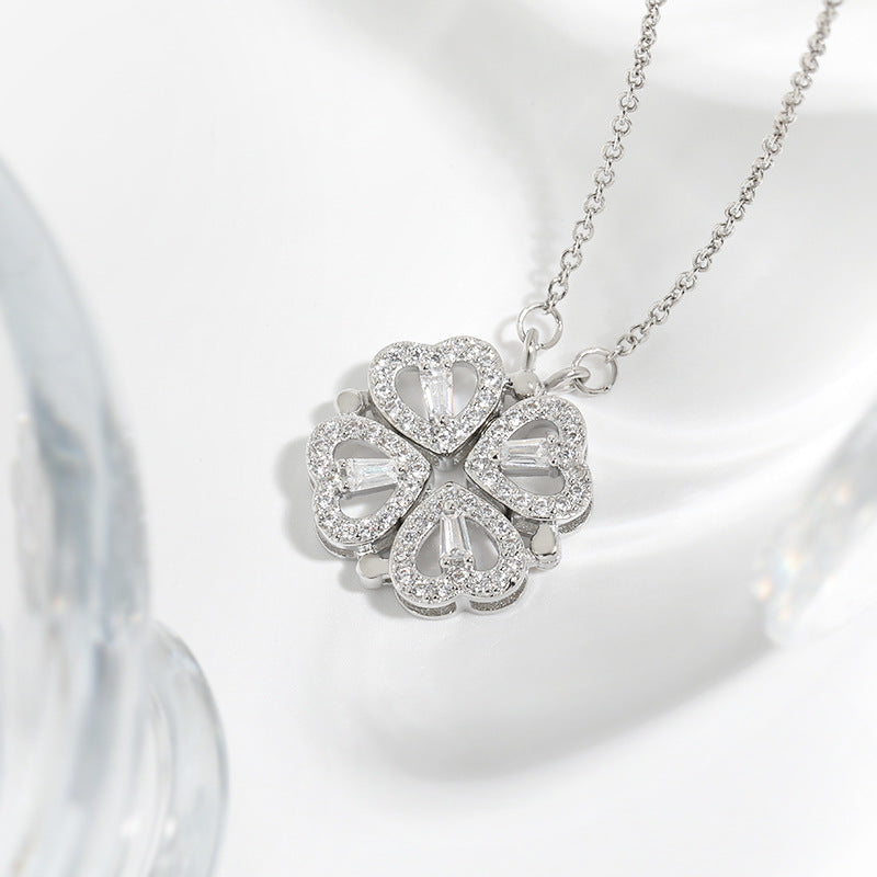 Love Heart Flowers Niche Design Heart-shaped Necklaces