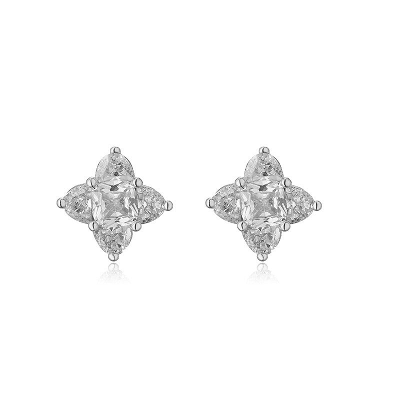Women's Affordable Luxury Copper Inlaid Color Diamond Earrings