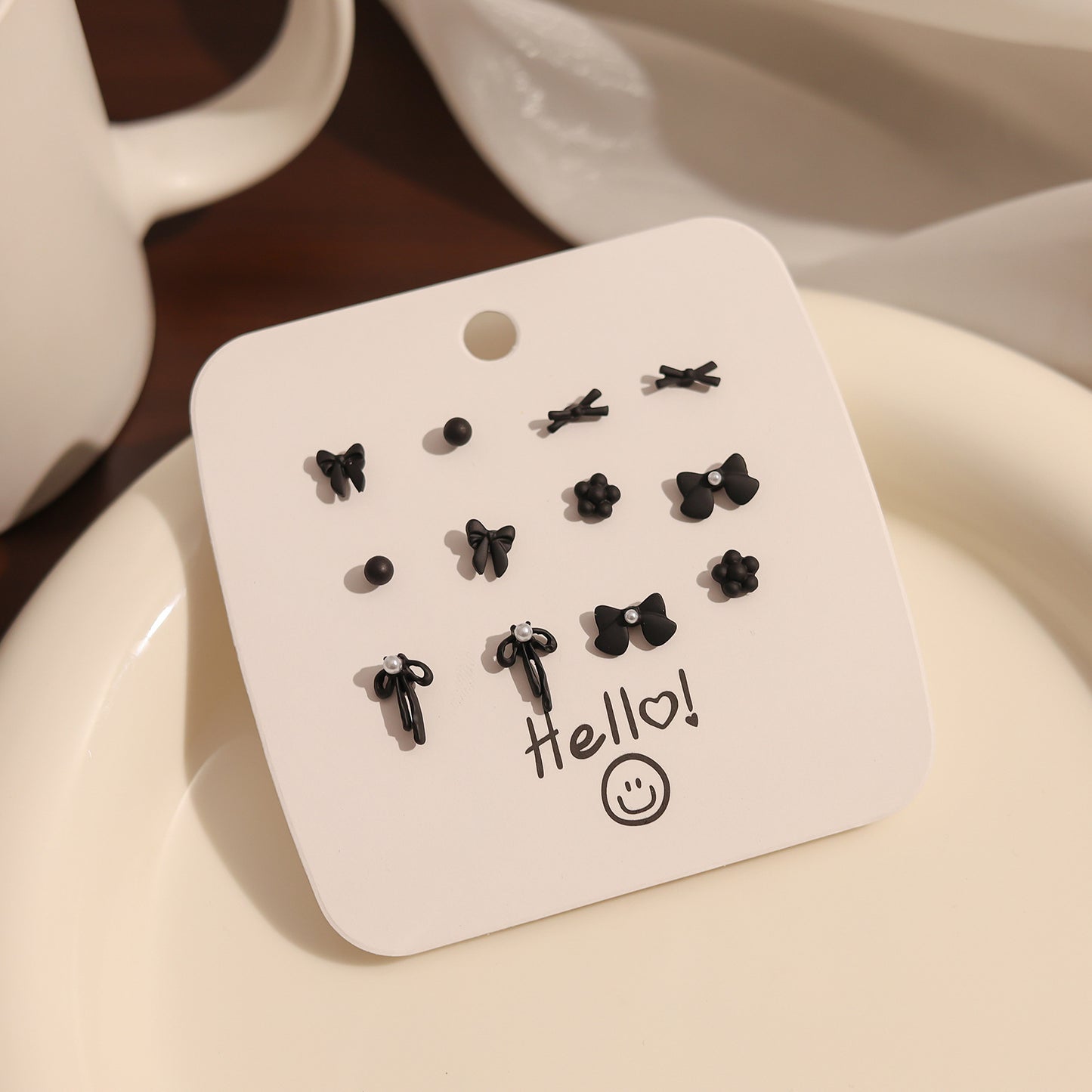 Compact Sier Combination Cute Wild Stall Stud Earrings