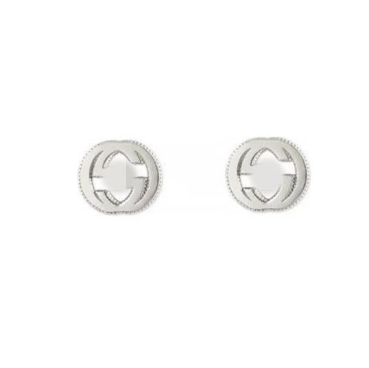 Sterling Sier Heart-shaped Enamel Classic Double Mutual Button Earrings