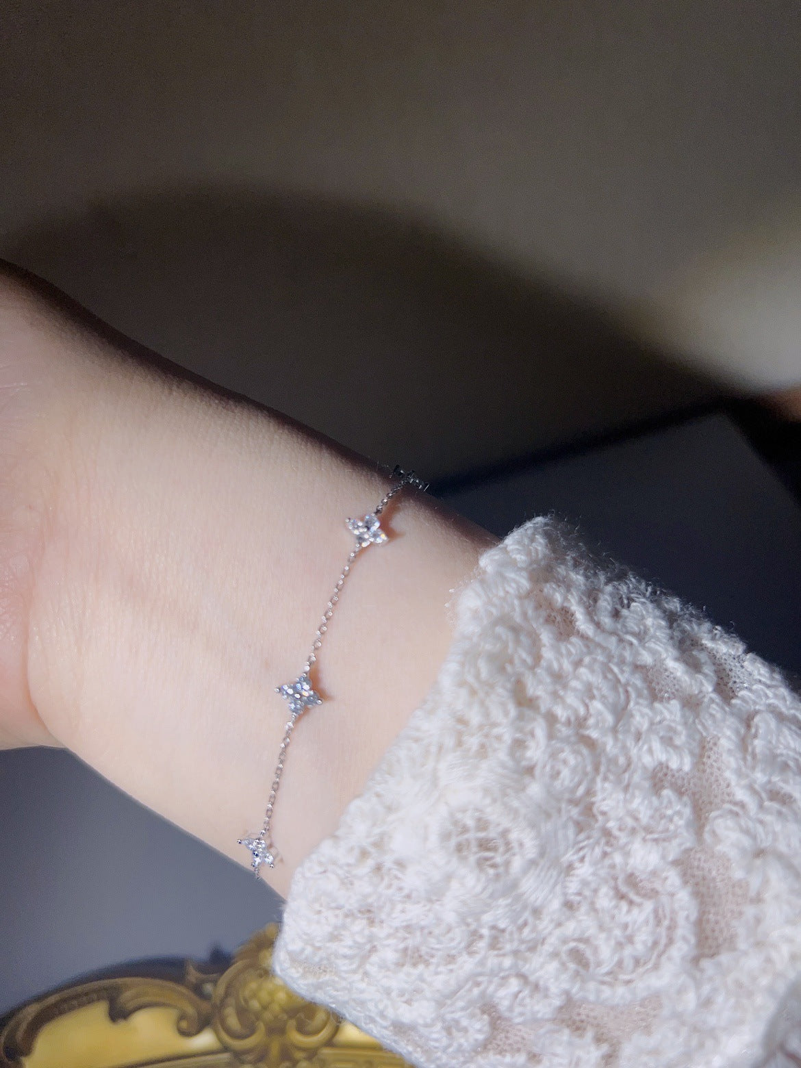 Sier Starry Female Simple Zircon Light Bracelets