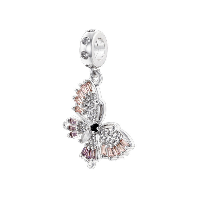 Entry Lux Copper Inlaid Color Diamond Butterfly Handmade Pendants