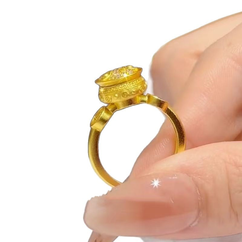 Cornucopia Shape Rotatable Opening Adjustable Special Interest Light Luxury Personalized Ring