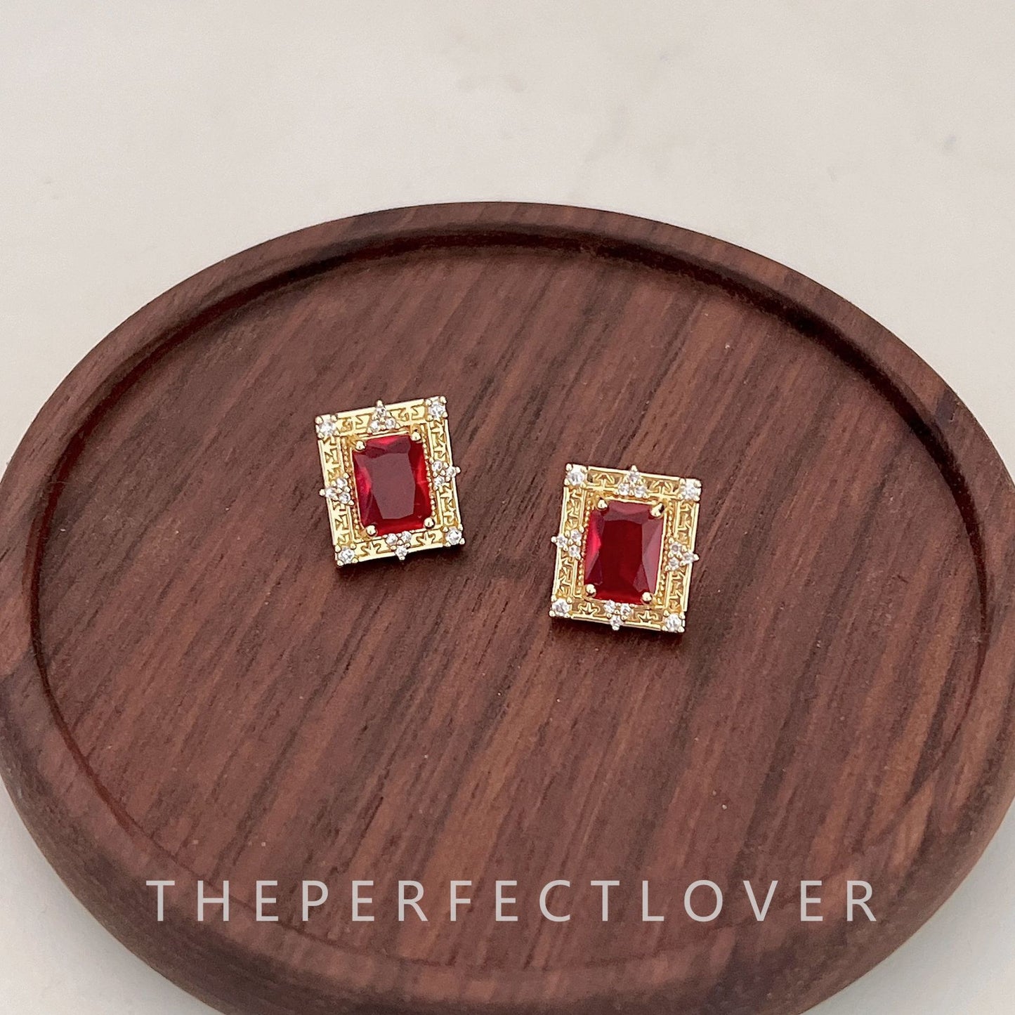 Women's Red Series Combination Elegant Geometric Enamel Craft High-grade Design Rings