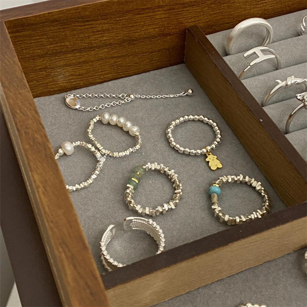 Female Stall Twin Sier Plated Niche Rings