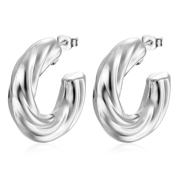 Women's Stainless Steel Hollow Ear Clip Retro Earrings