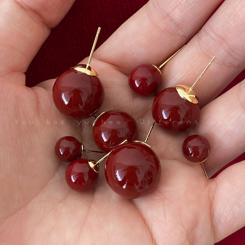 Red Candy Pearl Female Niche Design Rings