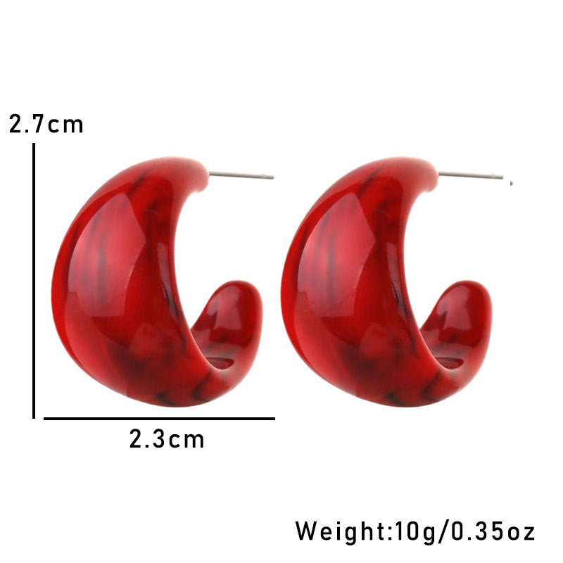 Women's Christmas For Vintage Wine Red Acrylic Earrings