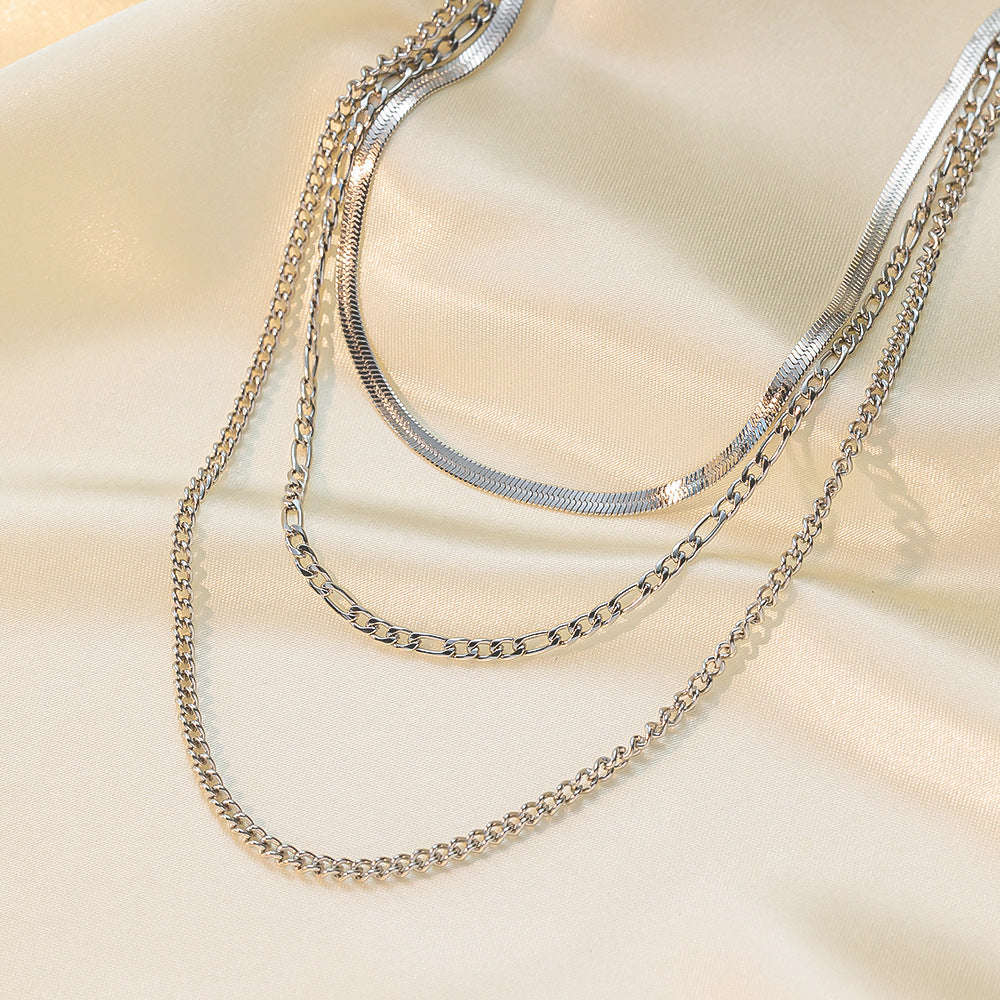 Women's Popular Twin Style Gold-plated Titanium Steel Necklaces