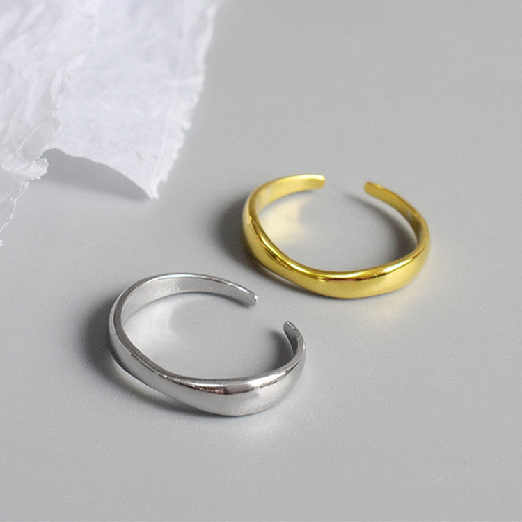 Women's Geometric Irregular Wavy Opening Adjustable Ornament Rings