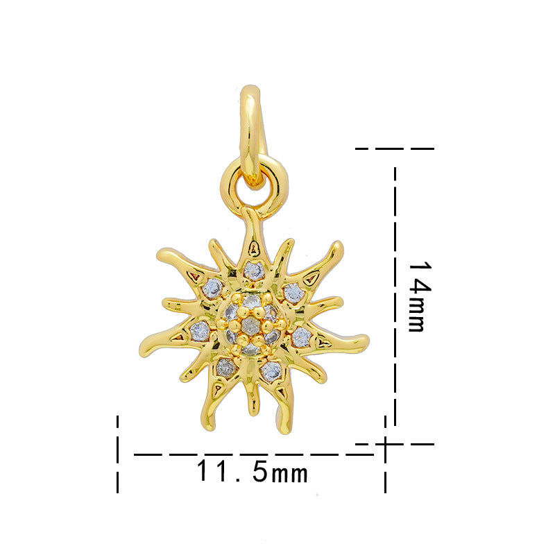 Copper Micro Inlay Real Gold Plating Accessories Pendants