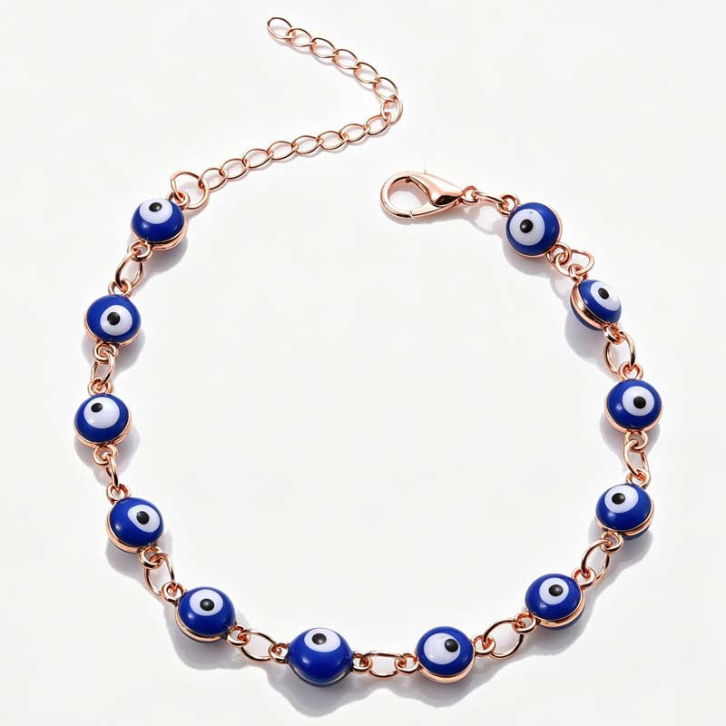 Alloy Turkey Dripping Oil Blue Eye Bracelet