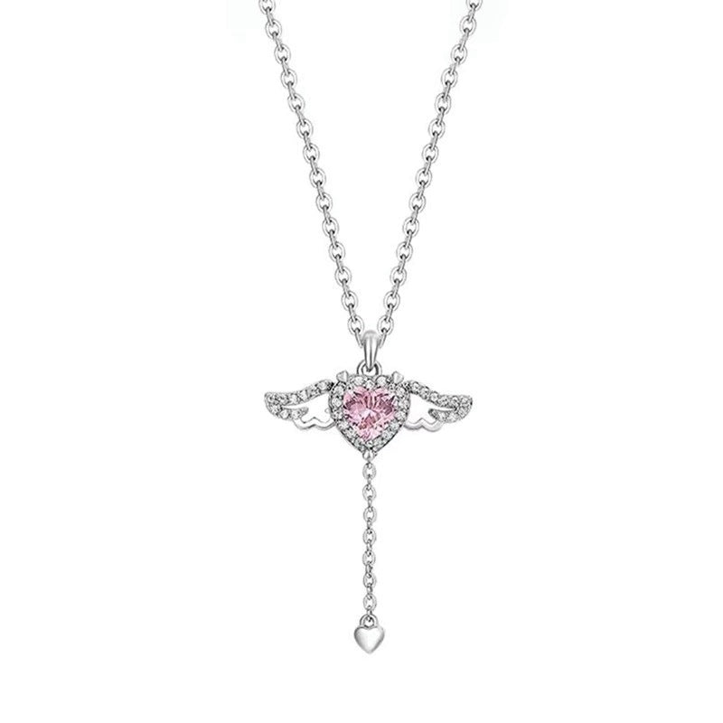Cupid Heart Sterling Sier Female Sweet Necklaces