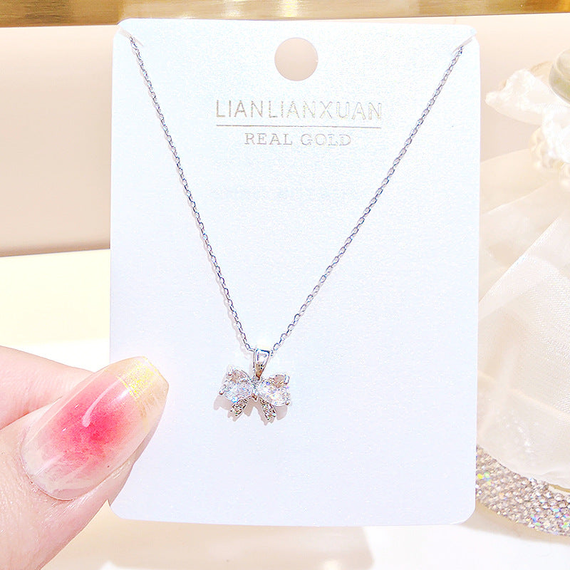 Women's Copper Summer High-grade Simple Refined Zircon Gold Necklaces