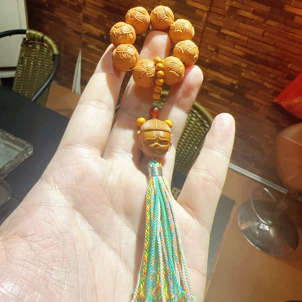 Monkey Head Walnut Glossy Love Fart Peach Single Bracelets