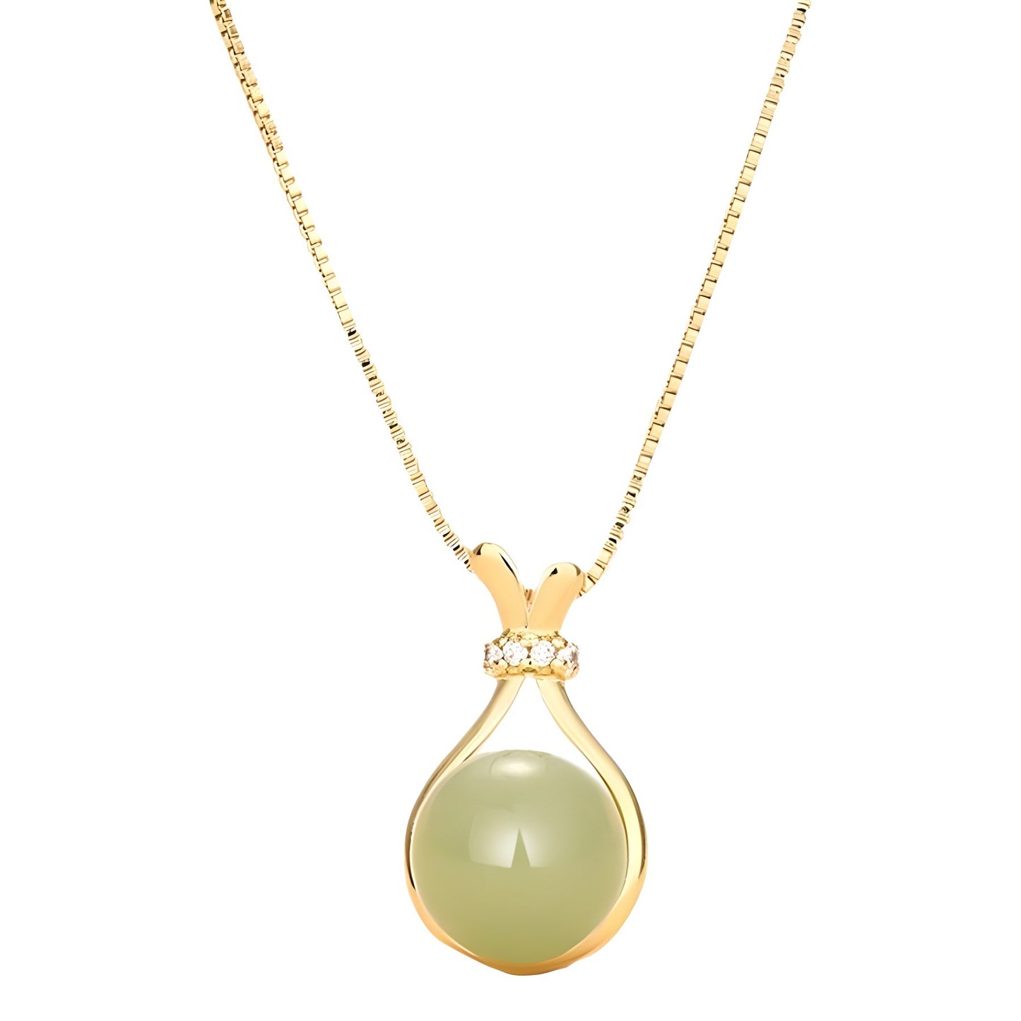 Women's Bag For Niche Design Imitation Natural Jade Clavicle Chain Fresh Pendants
