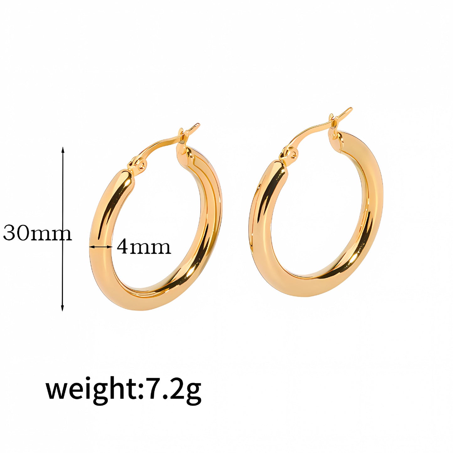 Women's Gold Stainless Steel Exaggerated Circle Hollow Earrings