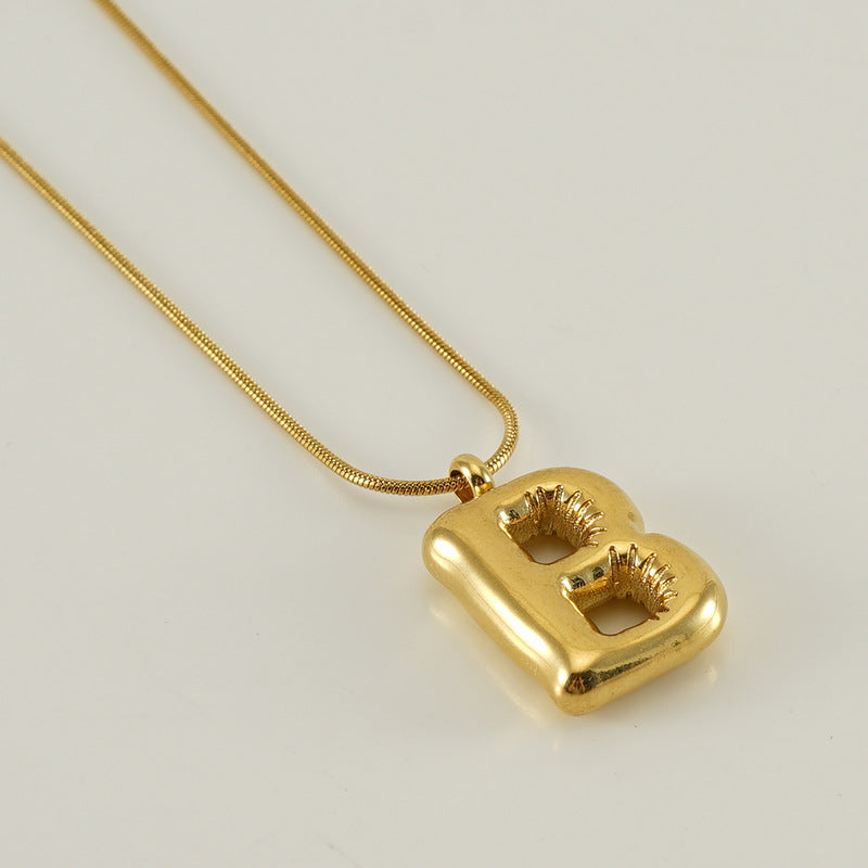 Bubble Letter Snake Bones Chain Titanium Steel Necklaces