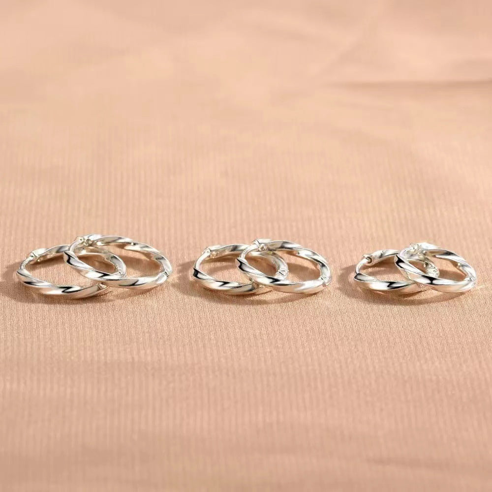 Titanium Steel Mobius Strip Twisted Clip High-grade Minimalist Square Thread Ear Buckle