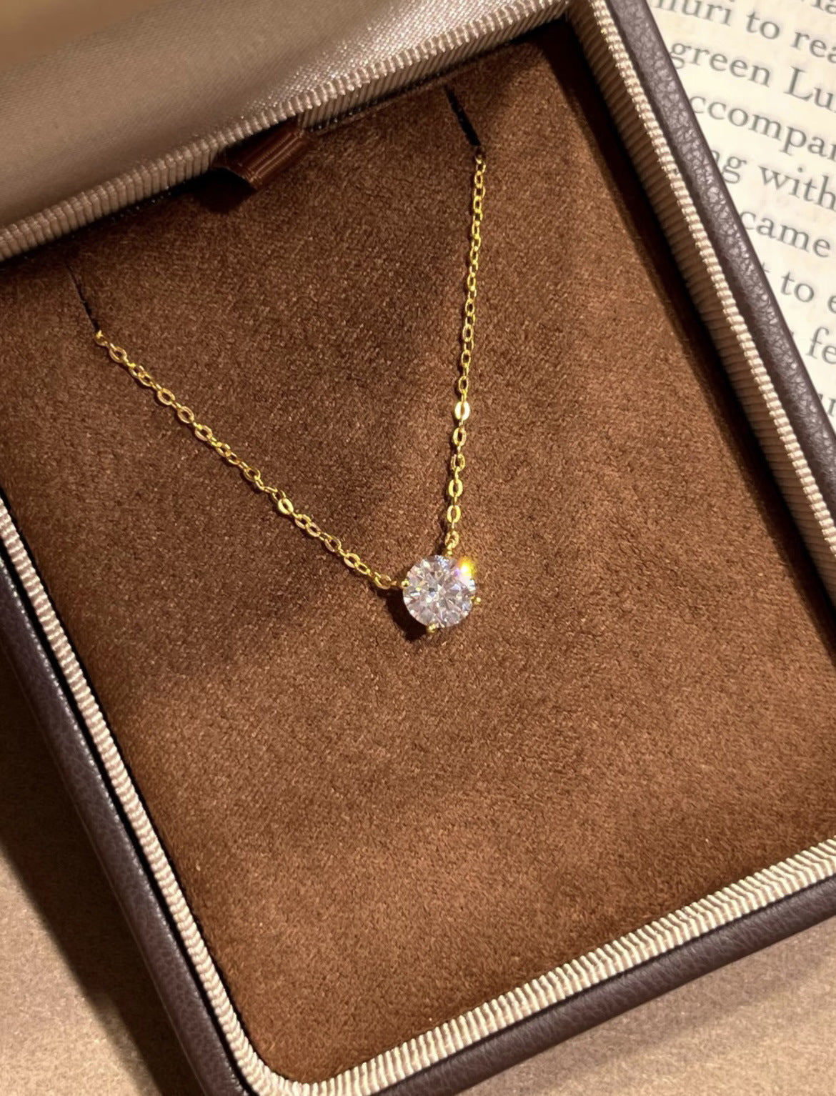 Women's Sterling Sier Nose Droppings Diamond Classic Mini Single Zircon Clavicle Necklace