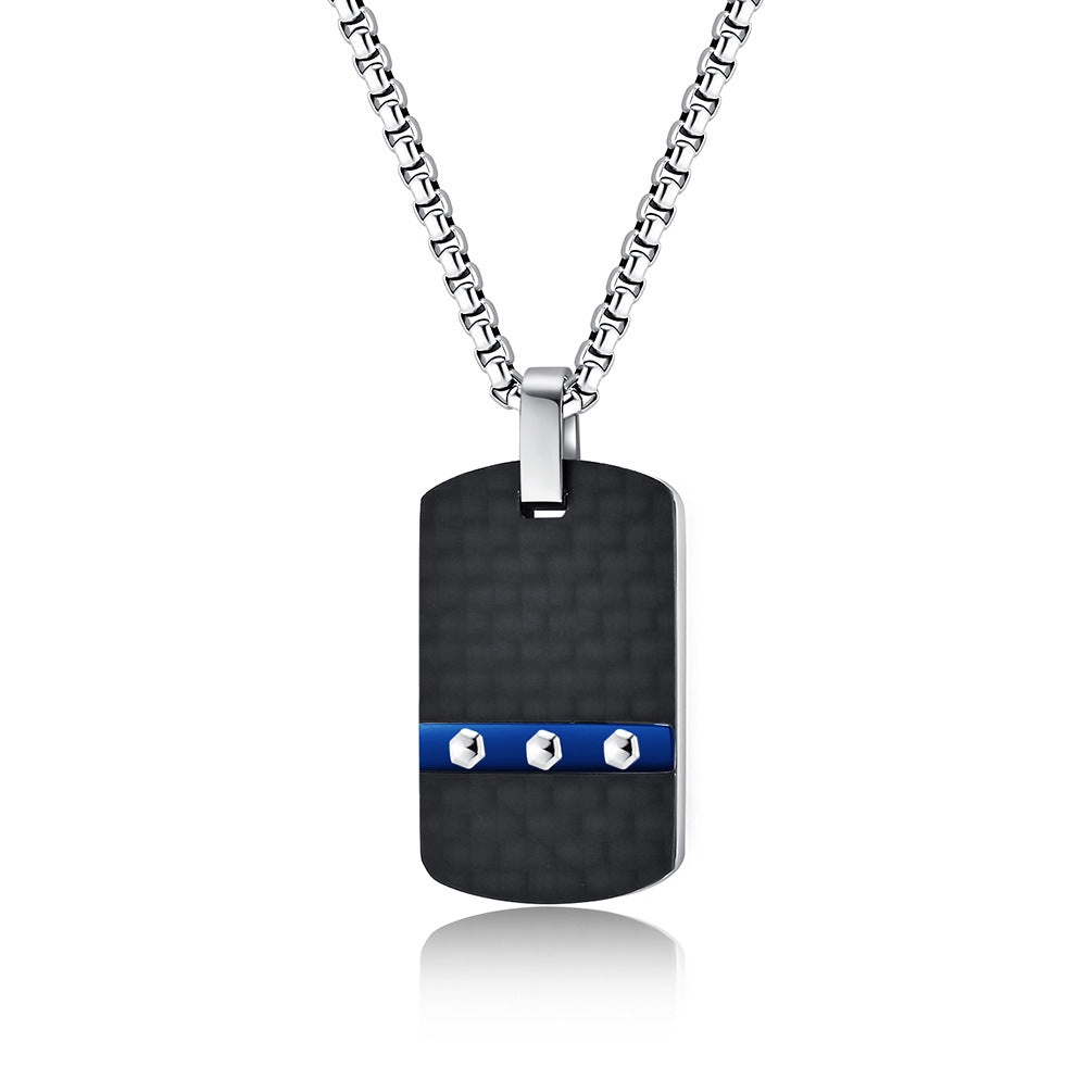 Men's Nail Head Pattern Carbon Fiber Fashion Dog Pendants