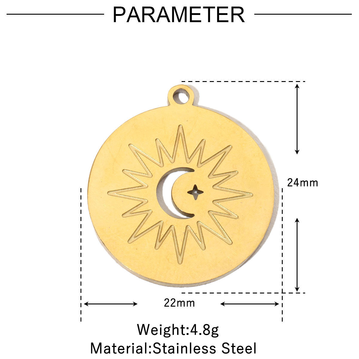 Palm Elephant Eyes Titanium Steel Female Pendants