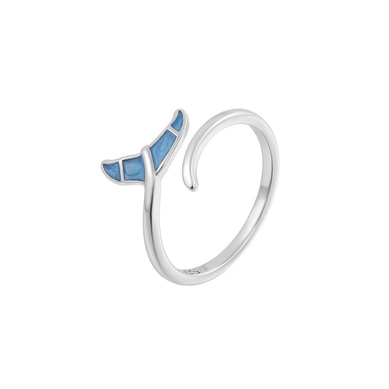 Tail Niche Temperament Blue Epoxy Ocean Style Ring