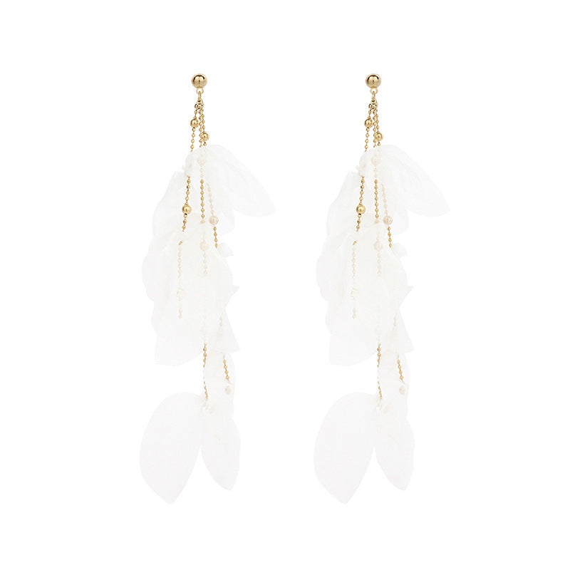 Women's Fabric Handmade Fashion Design Long Fairy Earrings