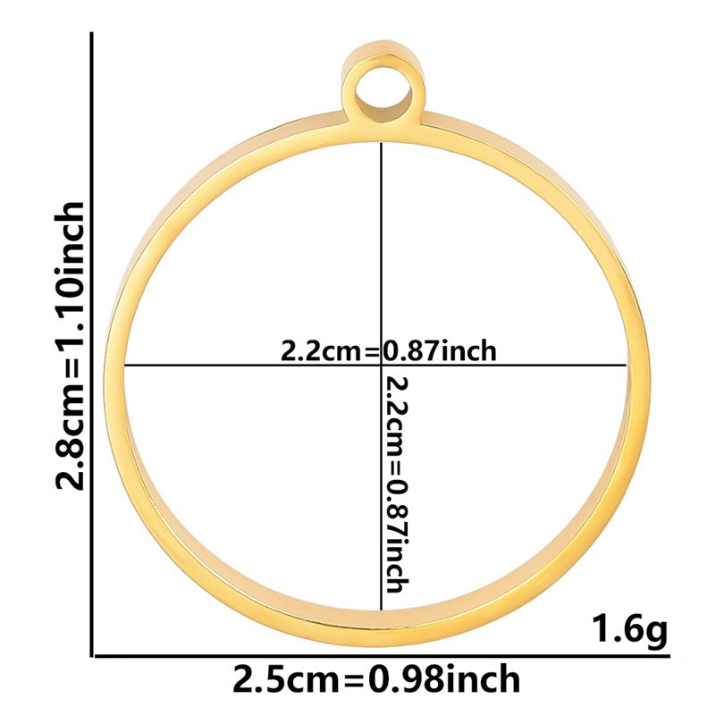 Epoxy Geometric Figure Hollow Border Gem Base Support Pendants
