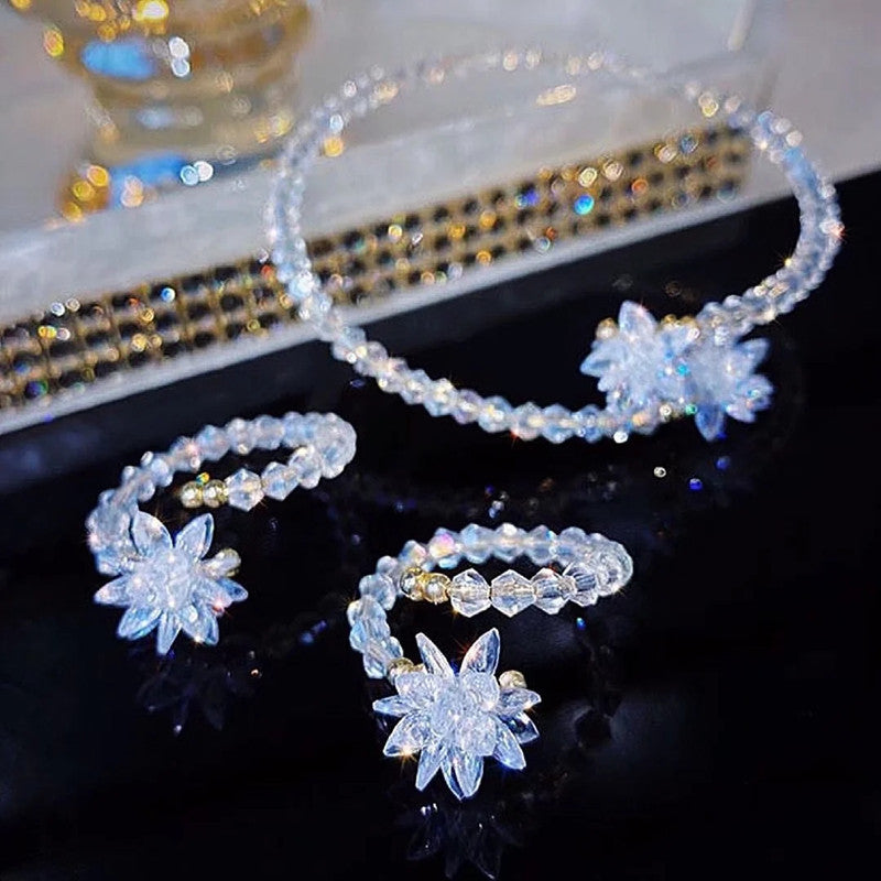 Fantasy Crystal Ice Flower Collar Trendy Necklaces