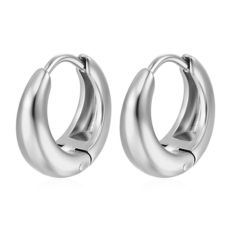 Stainless Steel Round Arc Surface Clip Simple Ear Buckle