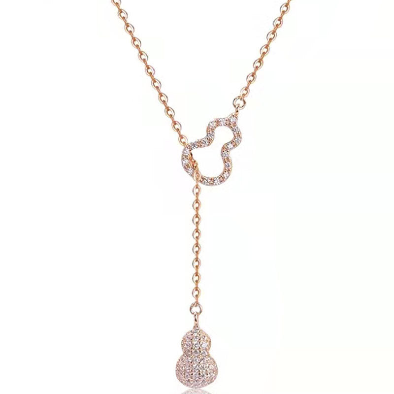 Fu Lu Happy Gourd Female Sier Necklaces