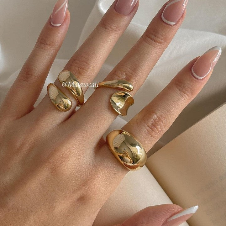 Niche Fashion Design Geometric Arc Knuckle Rings