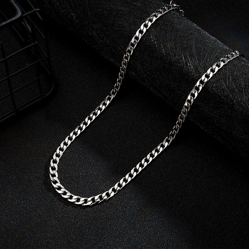 Women's & Men's Fading Cuban Link Chain Hip Hop Versatile Stainless Necklaces