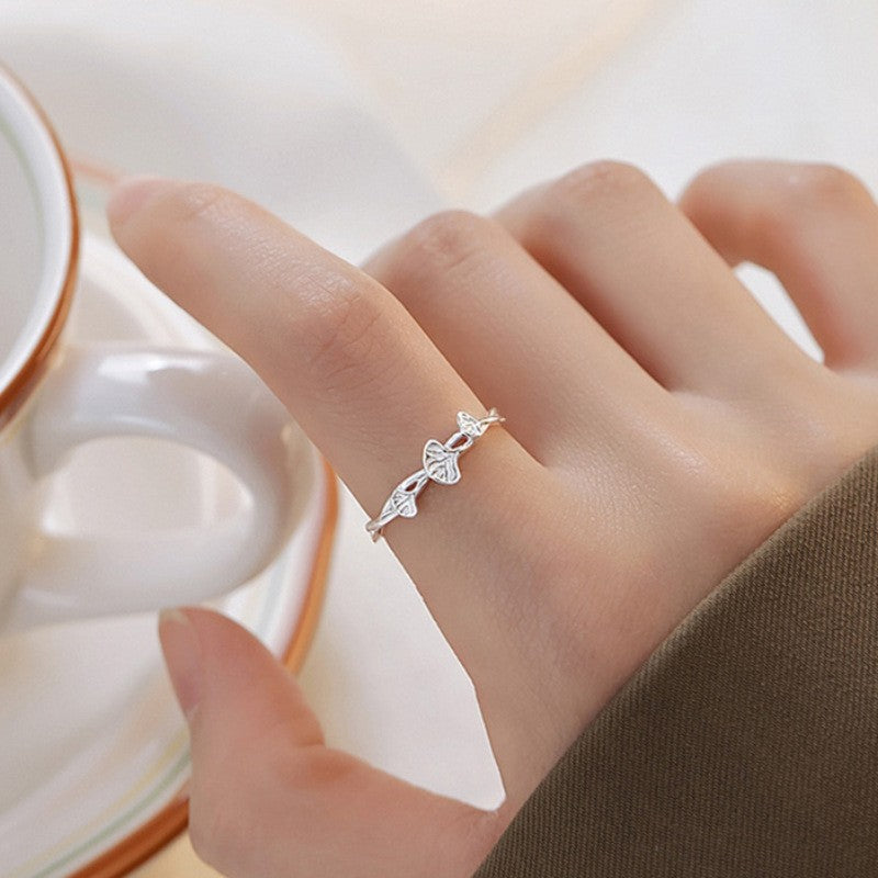 Women's Style Simple Irregular Sterling Sier Niche Design Does Rings