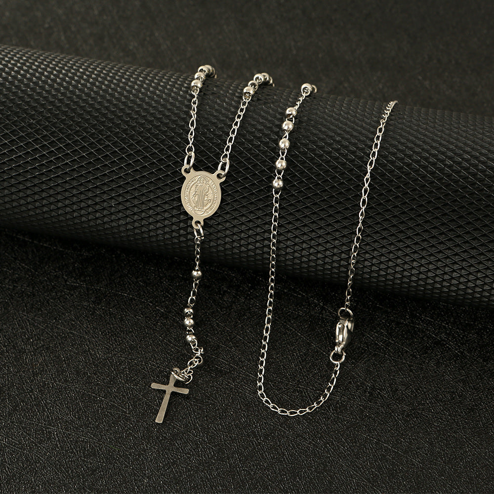Beads Three-color Cross Virgin Lady Fashion Necklace