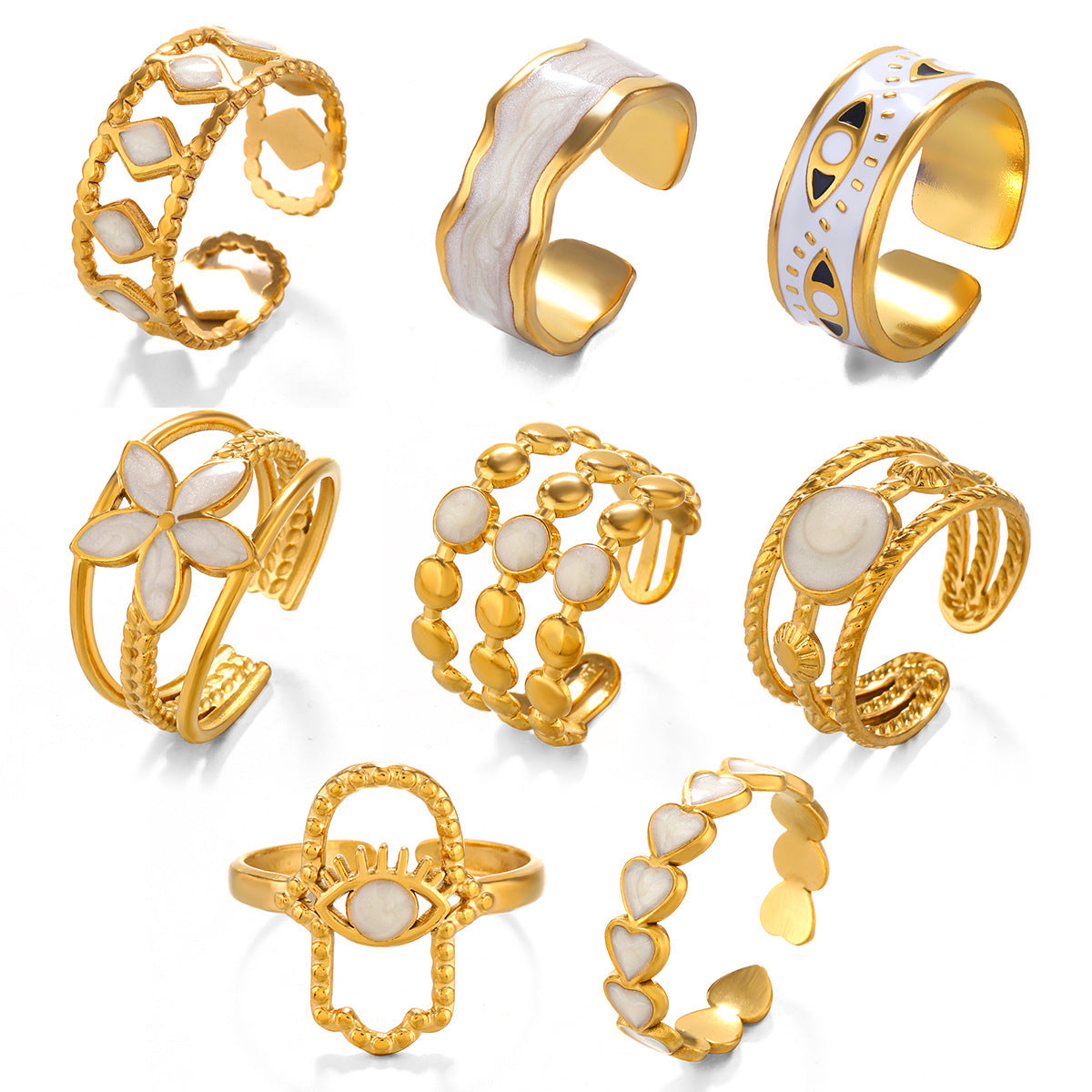 Women's White Drip Round For Personalized Hip Rings