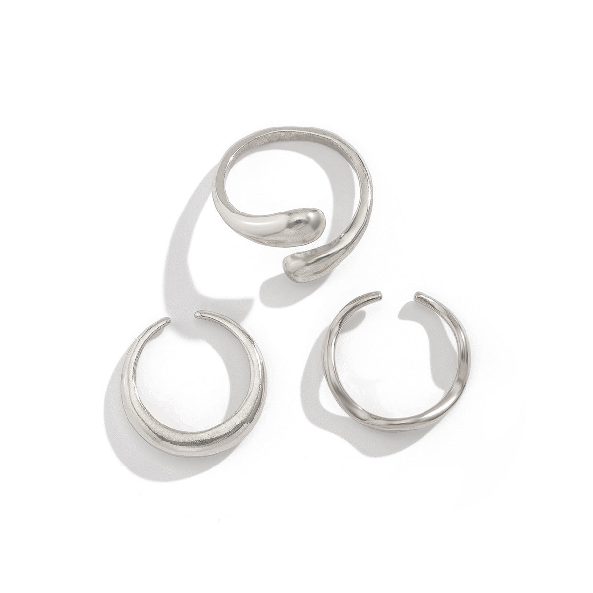 Surface Water Drop Hug Female Unique Rings