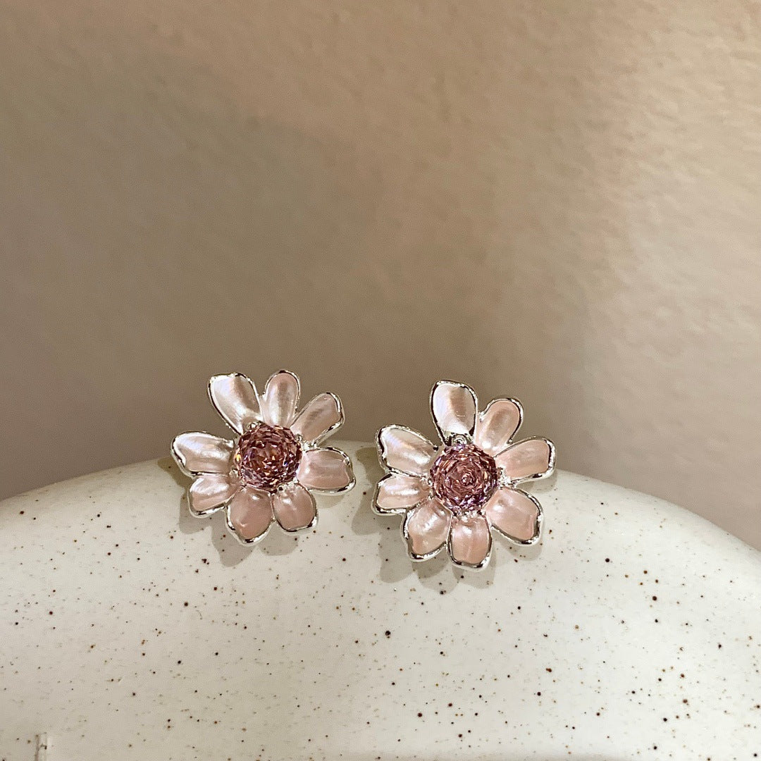 Fresh Sweet Gentle Temperament Versatile Sier Stud Earrings